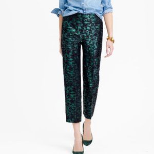 J.CREW EVERGREEN/BLACK JACQUARD PATIO PANT, SIZE 2 - GREAT CONDITION!